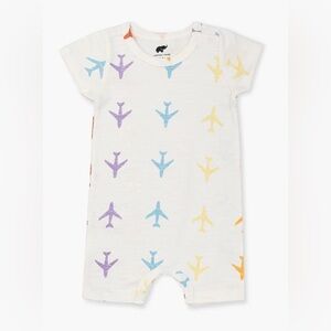 Monica + Andy Colorful Airplane Print Romper